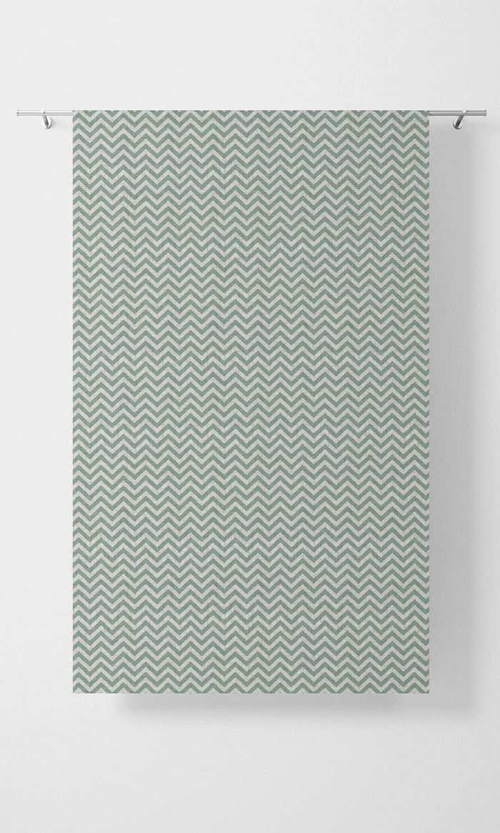 Chevron Print Home Textile Fabric Material By the Metre (Duck Egg Blue/ White)