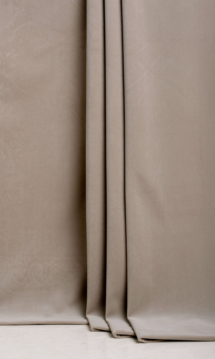 Velvet Pinch Pleat, Rod Pocket, Eyelet Curtains (Taupe)