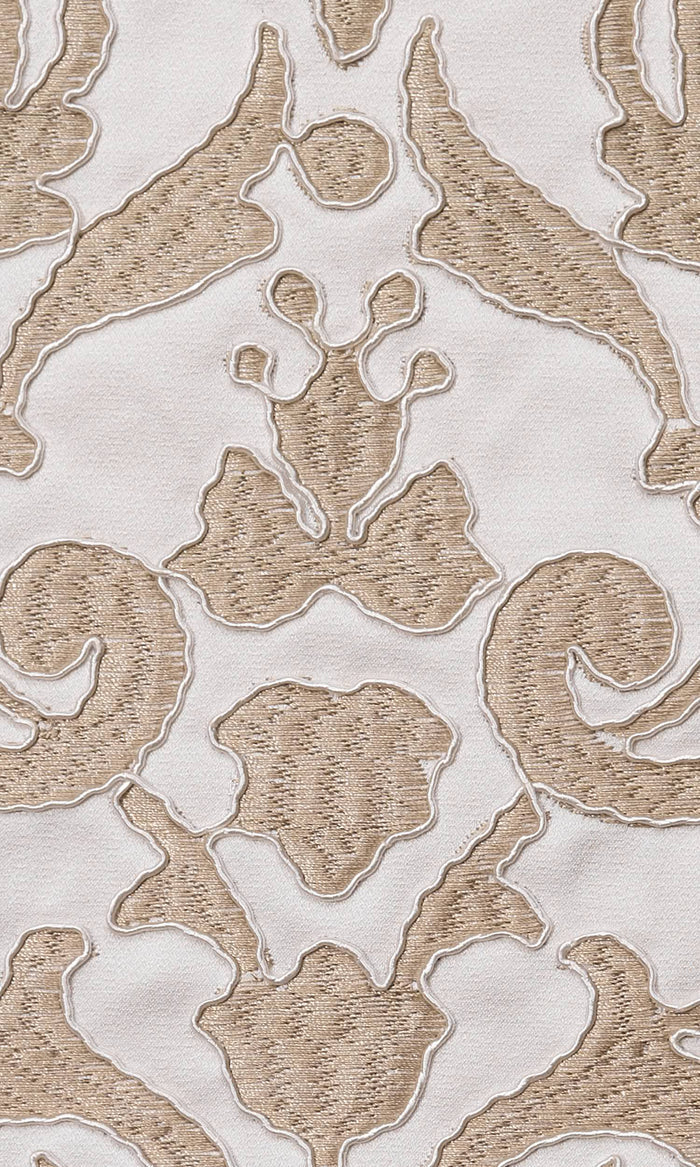 Damask Pinch Pleat, Rod Pocket, Eyelet Curtains (Golden/ White)