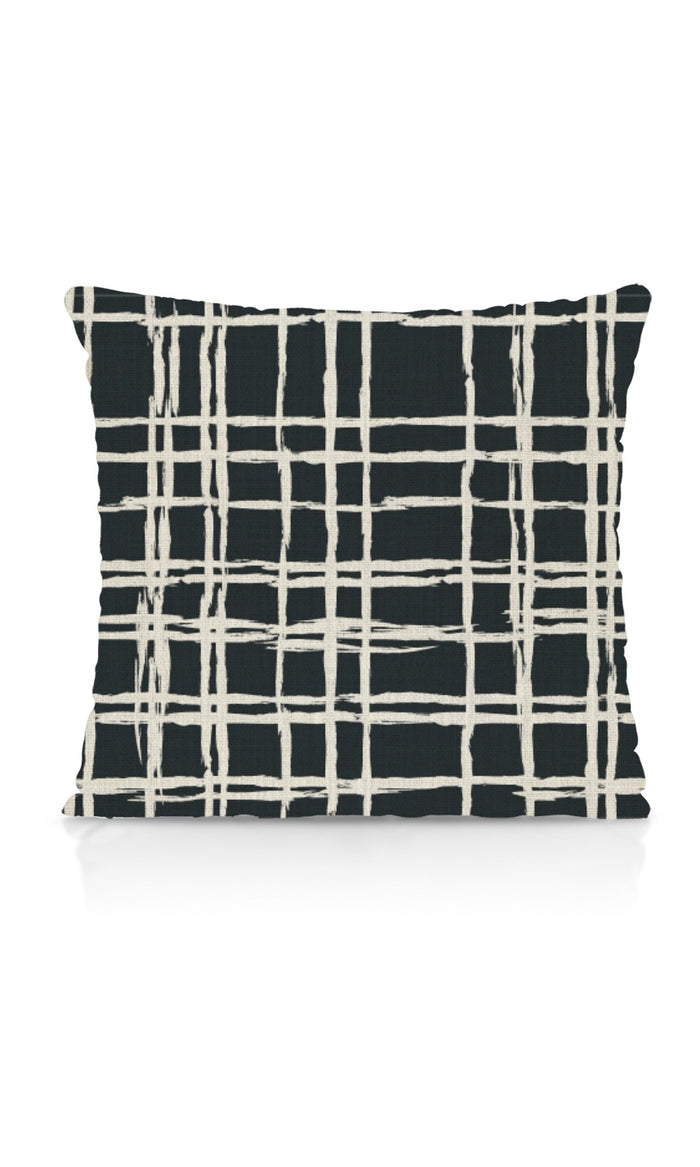 Geometrical Patterned Home Textile Fabric Material By the Metre (Black/ Ivory)