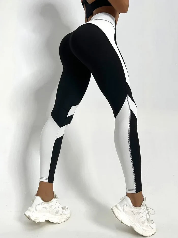 Two-Tone Tummy Control Yoga Leggings | Sports Tights | SheRoar
