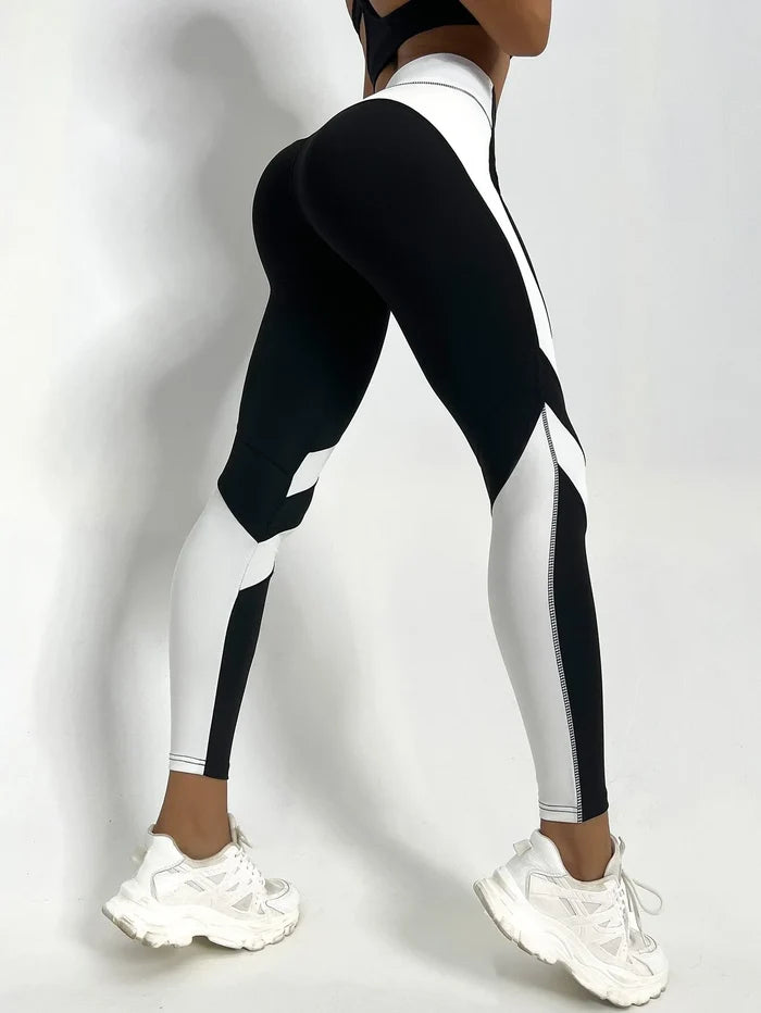 Two-Tone Tummy Control Yoga Leggings | Sports Tights | SheRoar