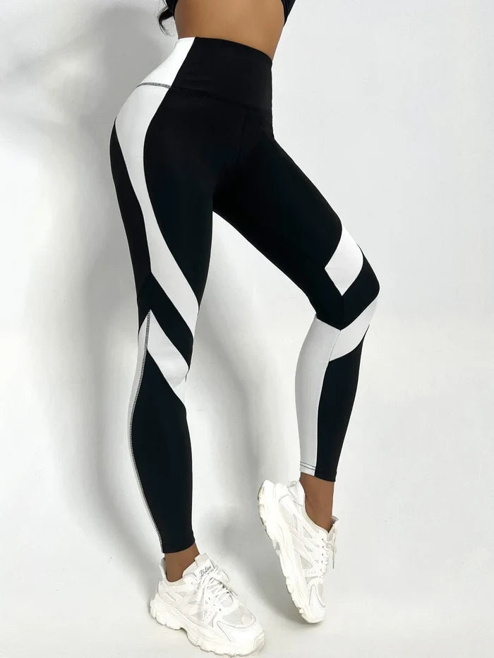 Two-Tone Tummy Control Yoga Leggings | Sports Tights | SheRoar