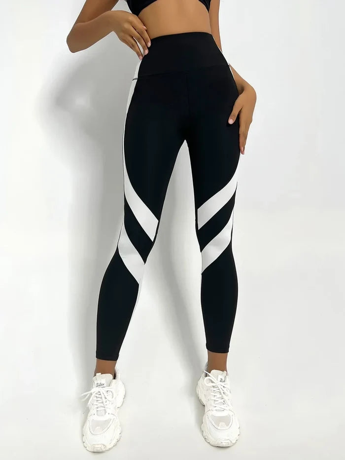 Two-Tone Tummy Control Yoga Leggings | Sports Tights | SheRoar