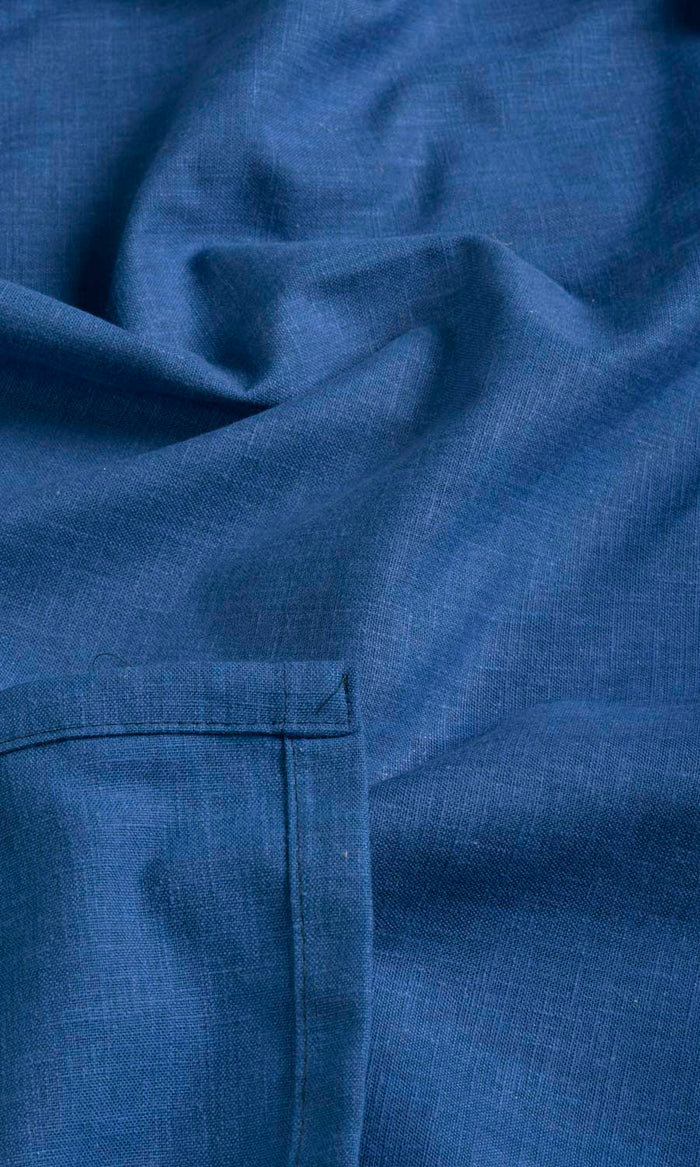 Poly-Cotton Blend Any Size Style Curtains (Cobalt)