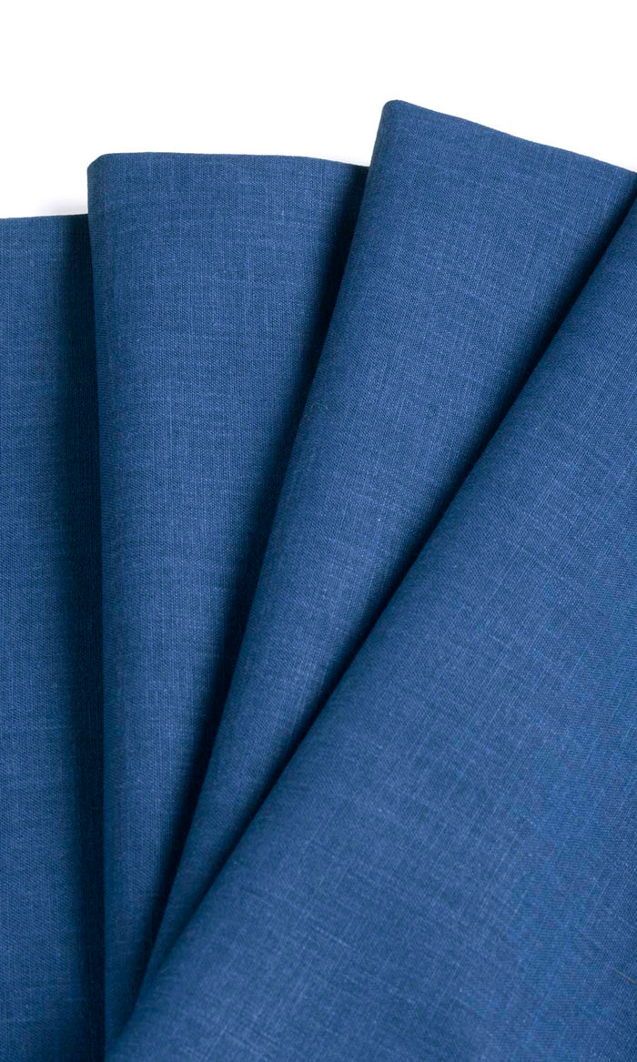Poly-Cotton Blend Window Treatments Fabric By the Metre (Cobalt)