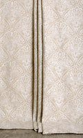 Embroidered Drapes (Oatmeal Beige/ White)