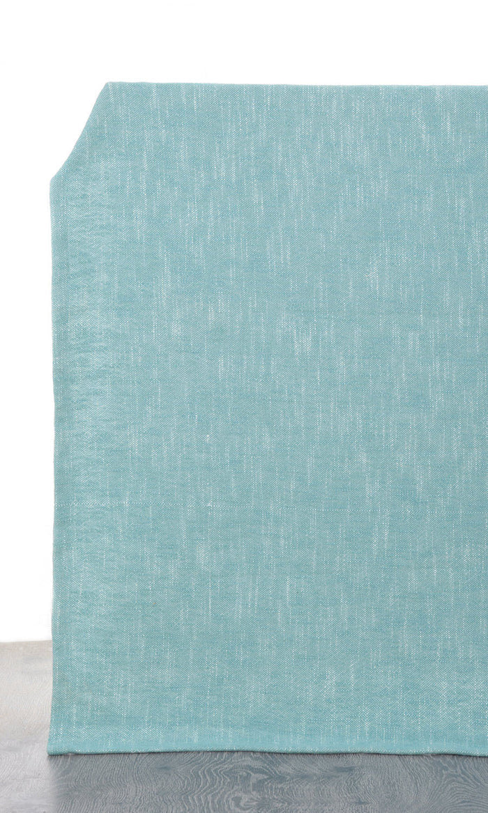 Plain Cotton Pinch Pleat, Rod Pocket, Eyelet Curtains (Aqua Blue)