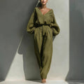 Unisex Retro Cotton-Linen Long Sleeve Loose Set