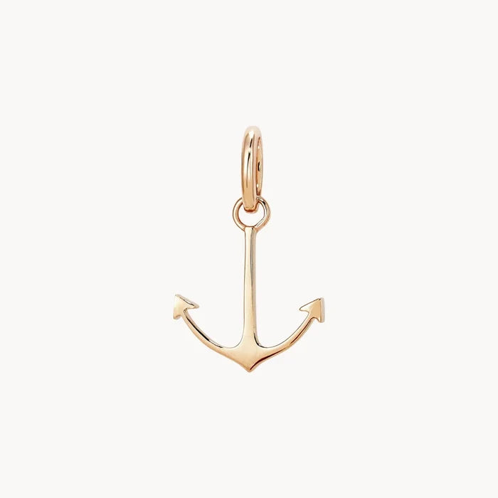 Unshakable Anchor Necklace Charm in 10k yellow gold with diamond, alternate angle detail view 2
