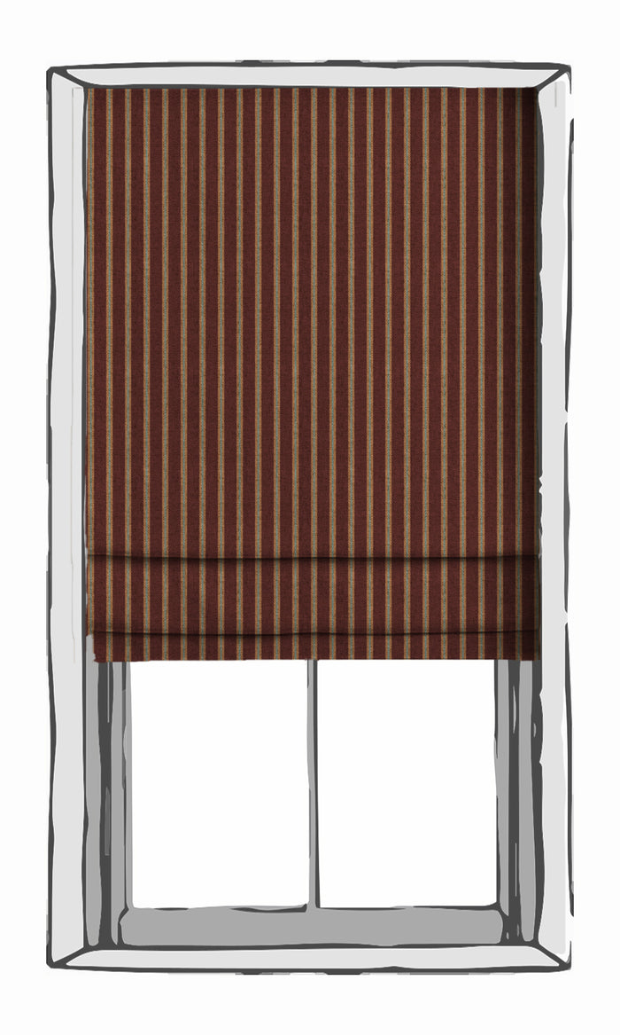 Modern Striped Window Treatments Fabric By the Metre (Wine Red/ Orange/ Blue)