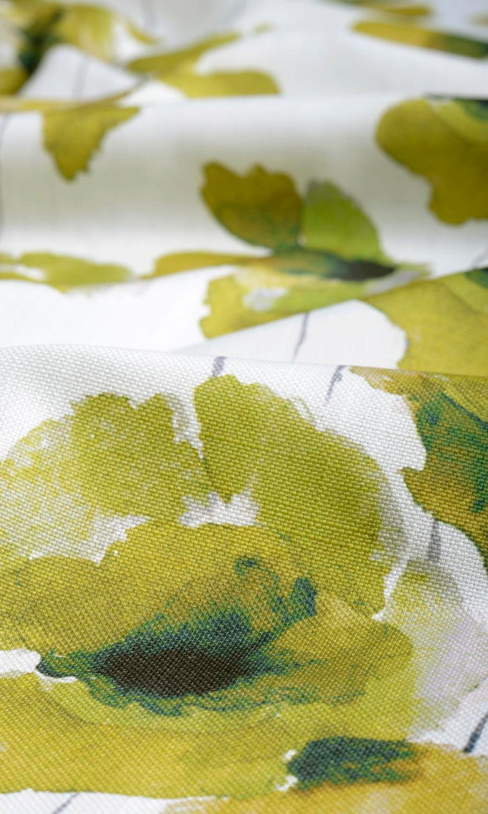 Water Lilies Floral Made-to-Measure Curtains (Yellow/ Green)