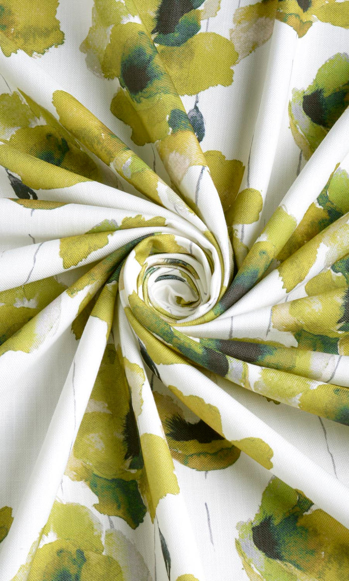 Water Lilies Floral Any Size Style Curtains (Yellow/ Green)