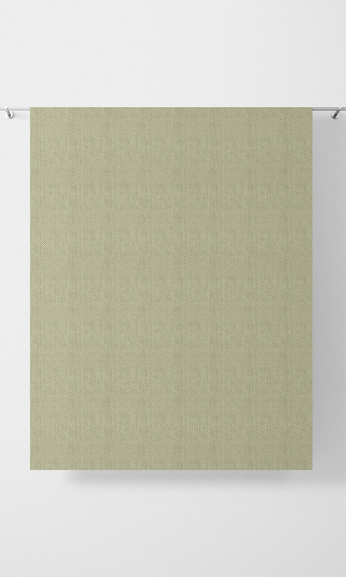 Herringbone Textured Fabric Material By the Metre (Green)