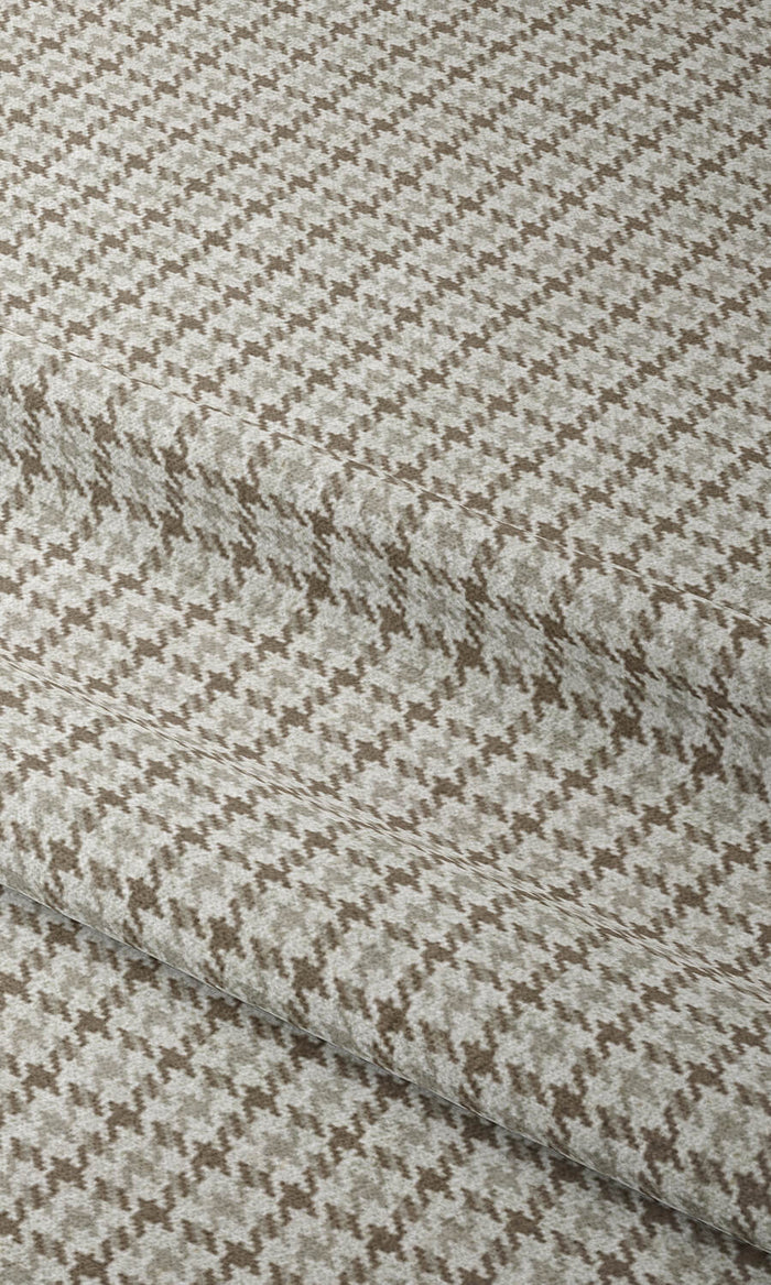 Houndstooth Print Home Textile Fabric Material By the Metre (Gray/ Brown)