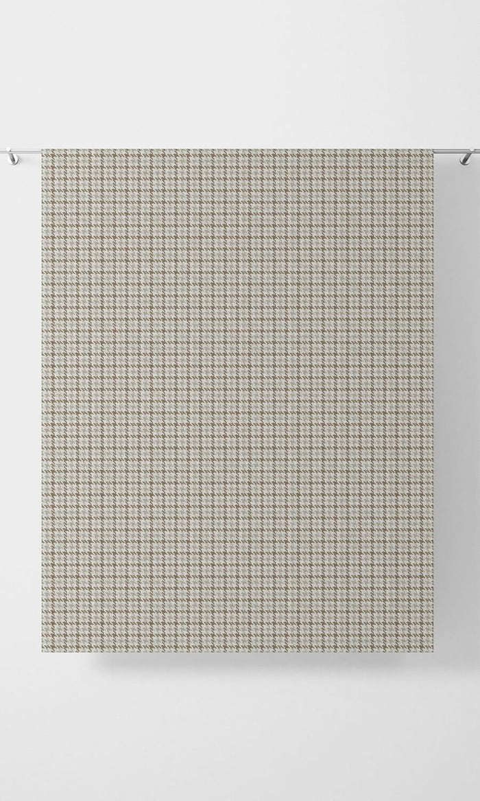 Houndstooth Print Fabric Material By the Metre (Gray/ Brown)