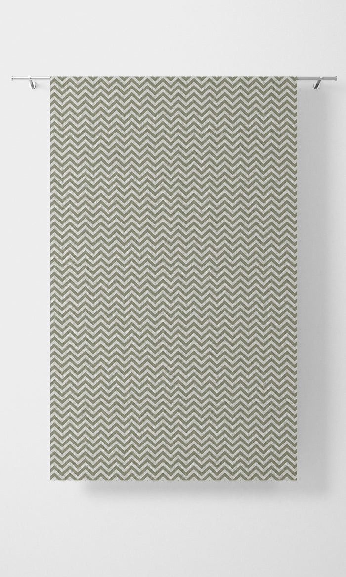 Modern Chevron Print Home Textile Fabric Material By the Metre (Green/ White)