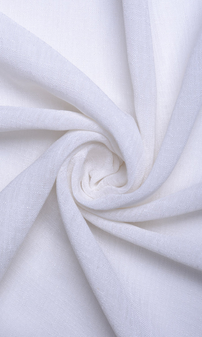 Sheer Linen Home Textile Fabric Material By the Metre (White/ Ivory)