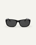 Face shot of Bonnie Clyde Valentine sunglasses in black with black lenses.