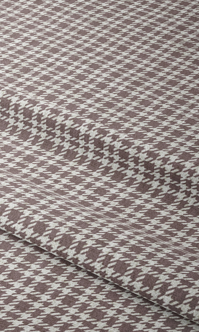 Check Patterned Home Textile Fabric Material By the Metre (Plum Purple)