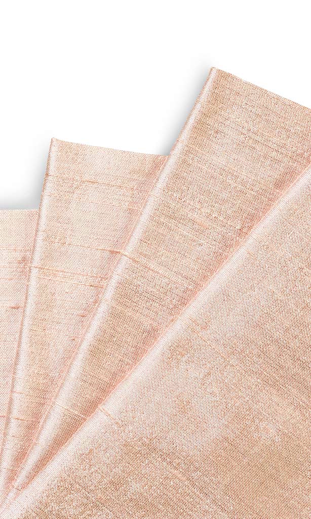 Dupioni Silk Curtains for Living, Bedroom, Kitchen, Bathroom (Peach/ Coral Pink)