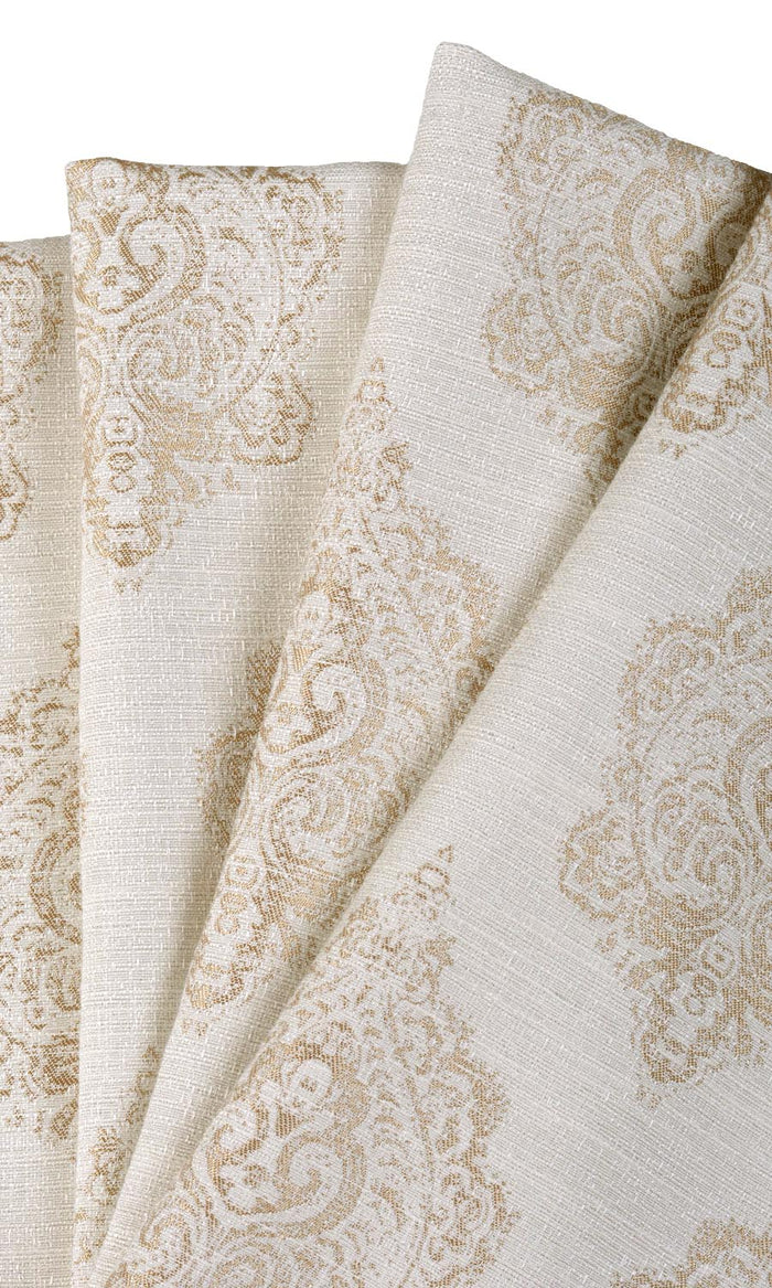Damask Made-to-Measure Curtains (Off White/ Pale Beige)