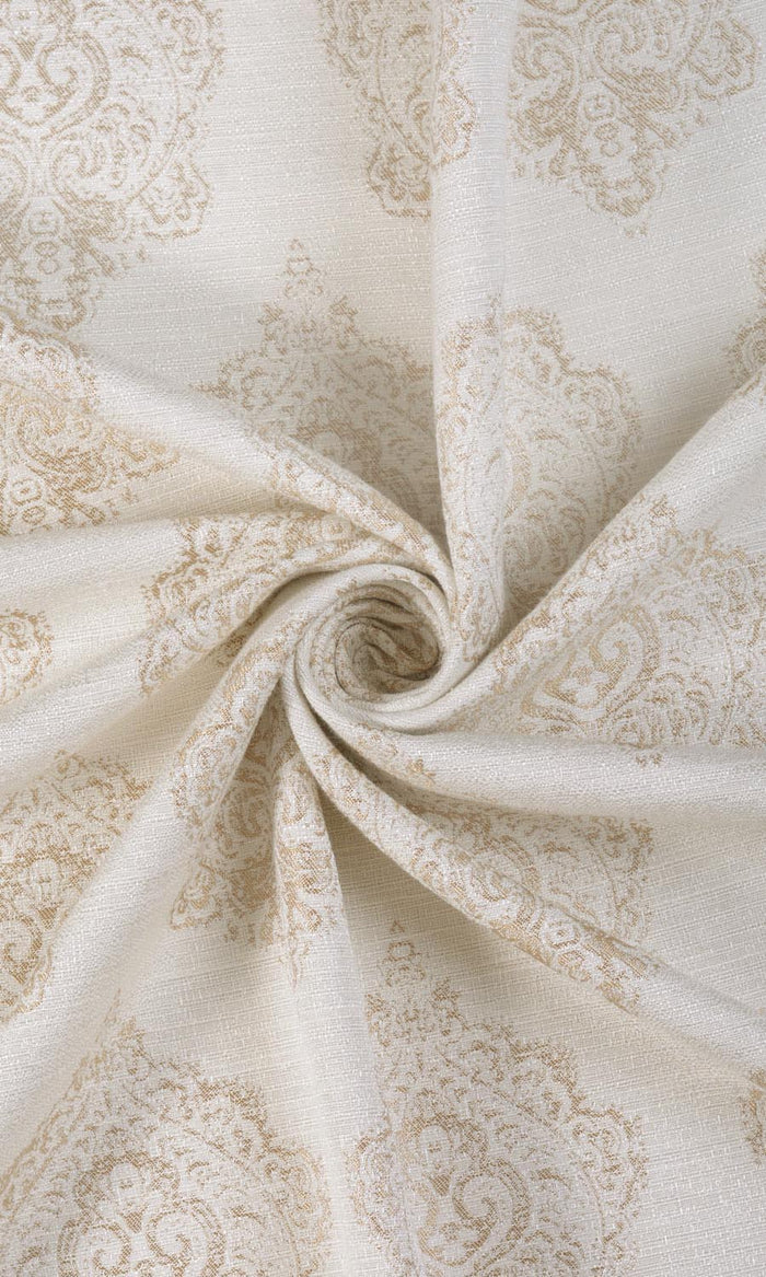Damask Any Size Style Curtains (Off White/ Pale Beige)