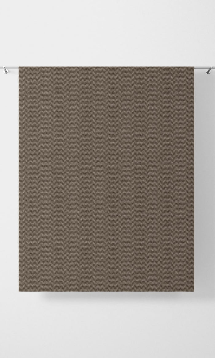 Herringbone Textured Fabric Material By the Metre (Brown)