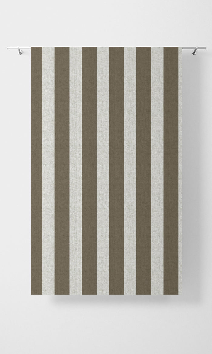 Striped Print Home Textile Fabric Material By the Metre (Mocha Brown/ White)