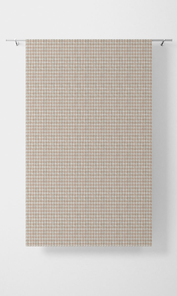 Houndstooth Print Home Textile Fabric Material By the Metre (Blush Pink/ White)