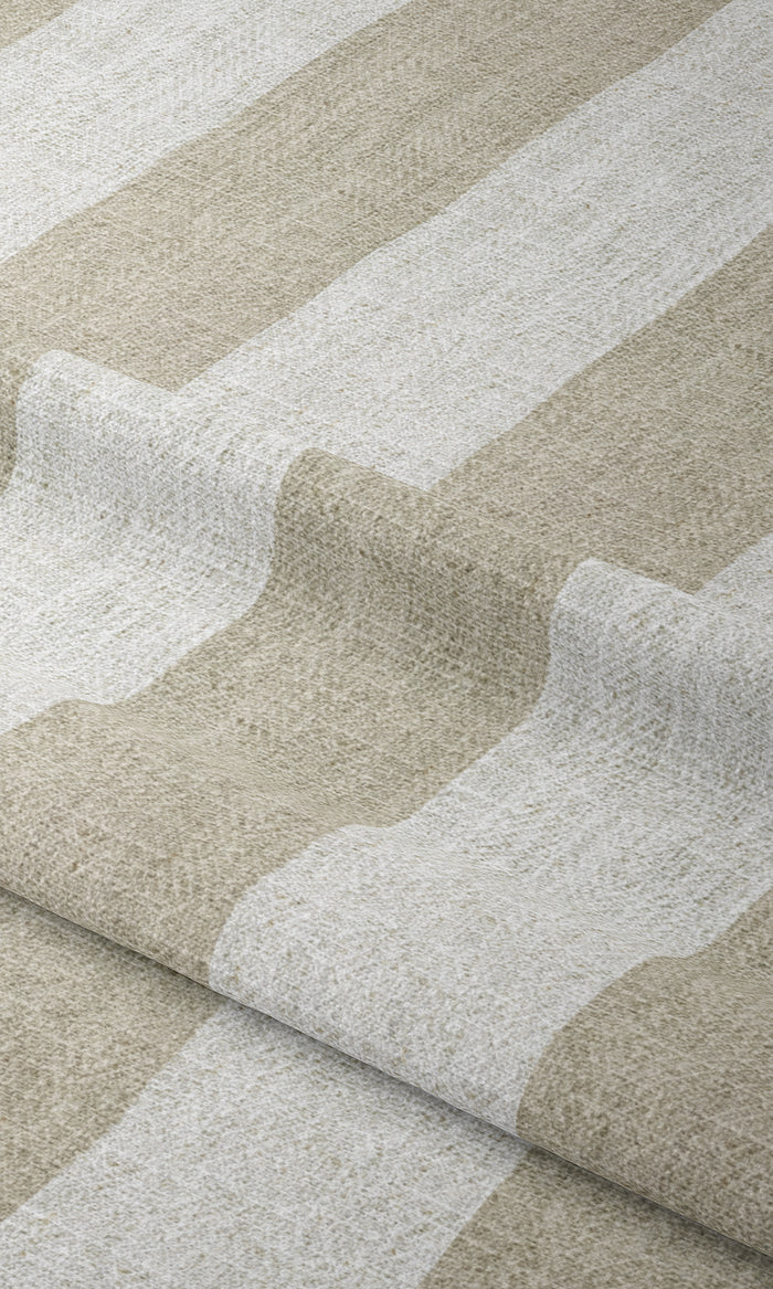 Modern Striped Curtains for Living, Bedroom, Kitchen, Bathroom (Beige/ White)