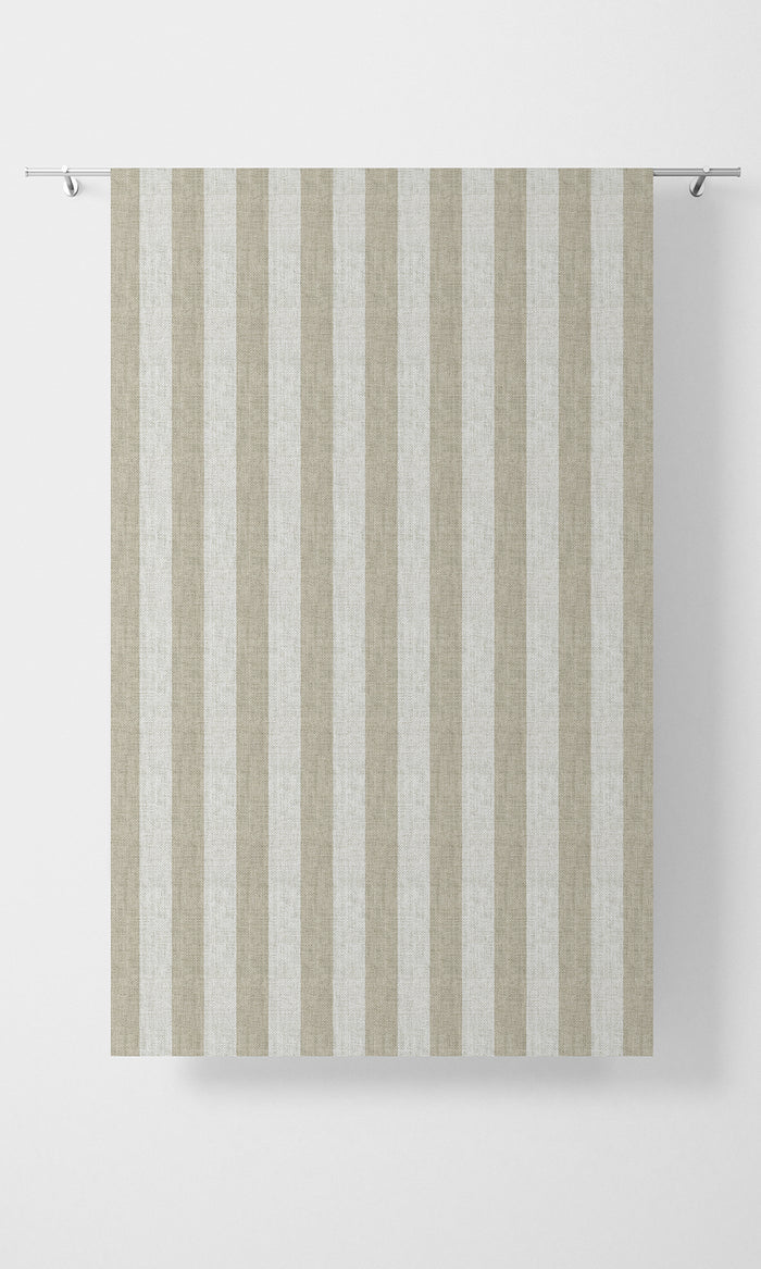 Modern Striped Pinch Pleat, Rod Pocket, Eyelet Curtains (Beige/ White)