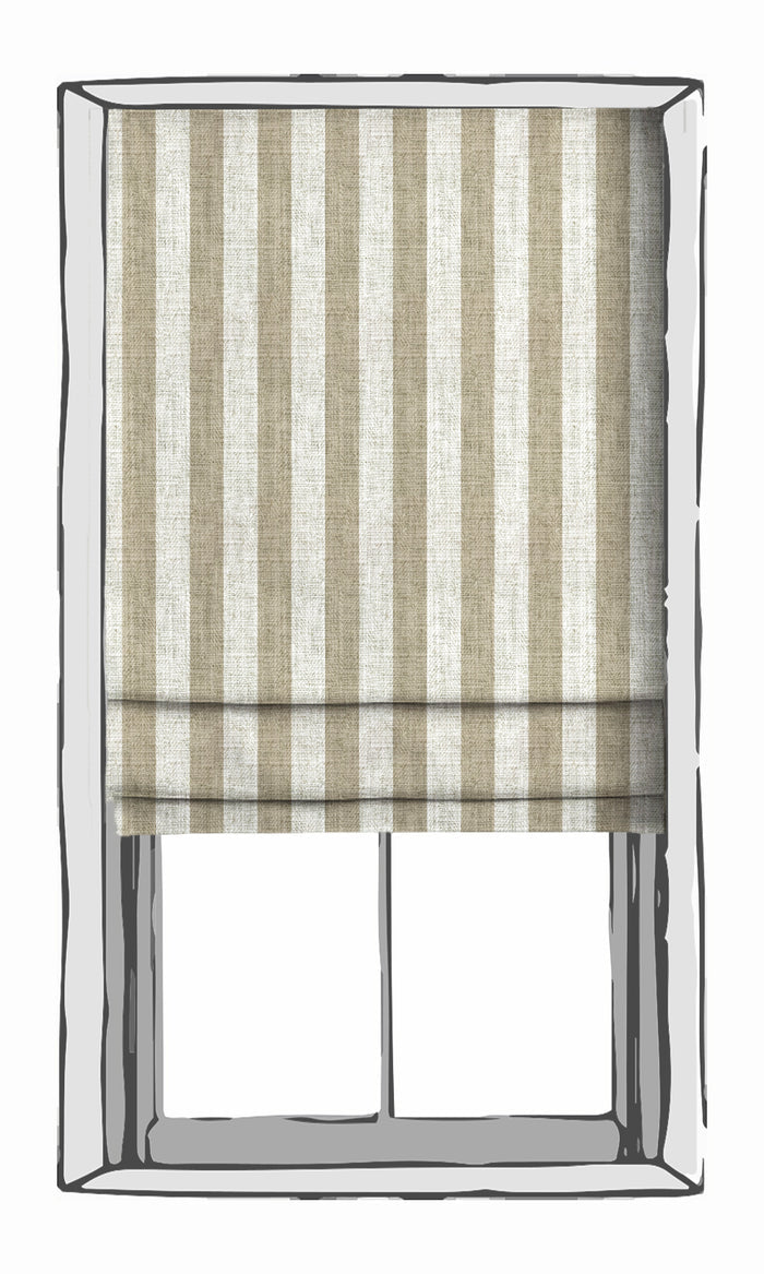Modern Striped Curtains (Beige/ White) Extra Long Short Wide