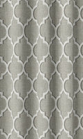 Trellis Tile Print Curtains (Grey/ White)
