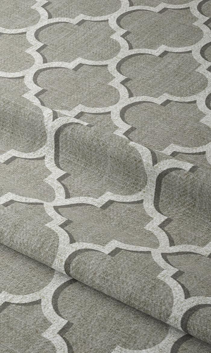 Trellis Tile Print Curtains for Living, Bedroom, Kitchen, Bathroom (Grey/ White)