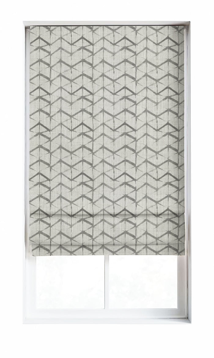 Bow-Arrow Patterned Drapes for Living, Bedroom, Kitchen, Bathroom (White/ Grey)