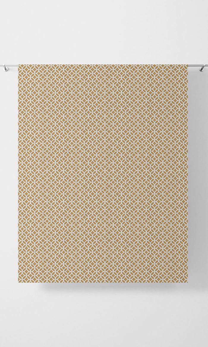 Geometric Print Fabric Material By the Metre (Muted Orange)