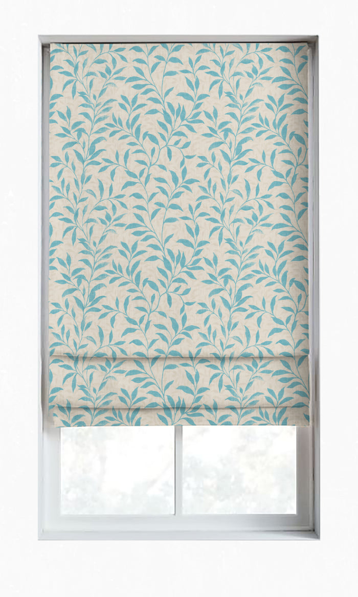 Floral Dimout Curtains for Living, Bedroom, Kitchen, Bathroom (Blue/ Ivory)