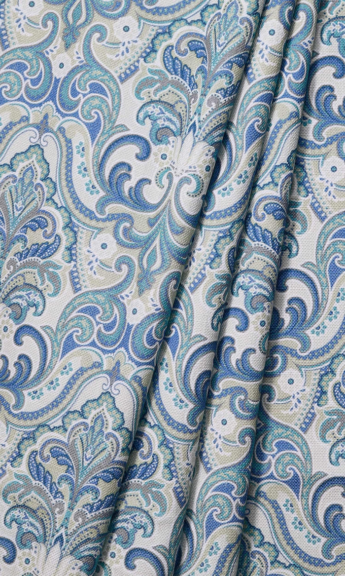 Fleur De Lis Print Curtains for Living, Bedroom, Kitchen, Bathroom (Blue)