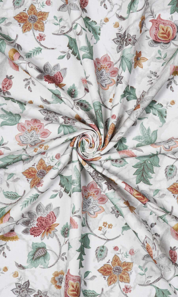 Floral Cotton Fabric Material By the Metre (Red/ Pink/ Green)