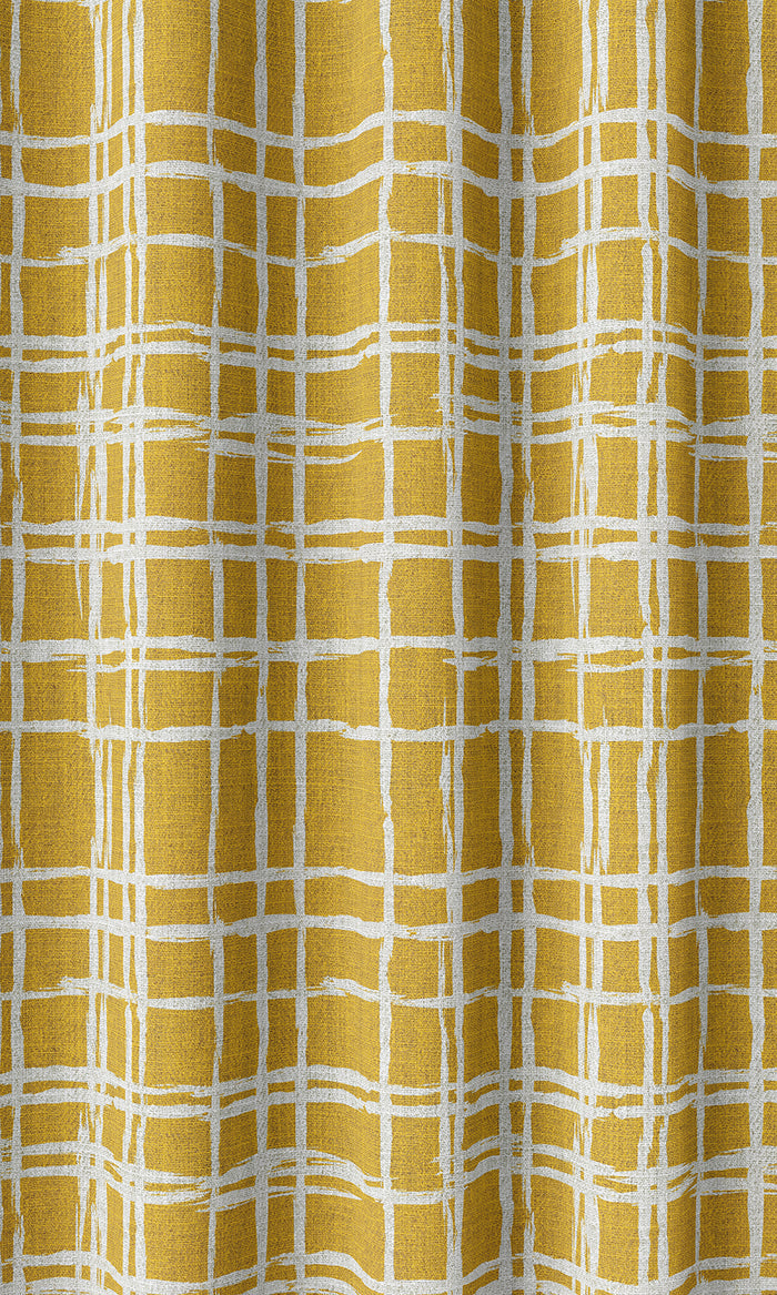 Abstract Print Home Décor Fabric By the Metre (Yellow/ White)