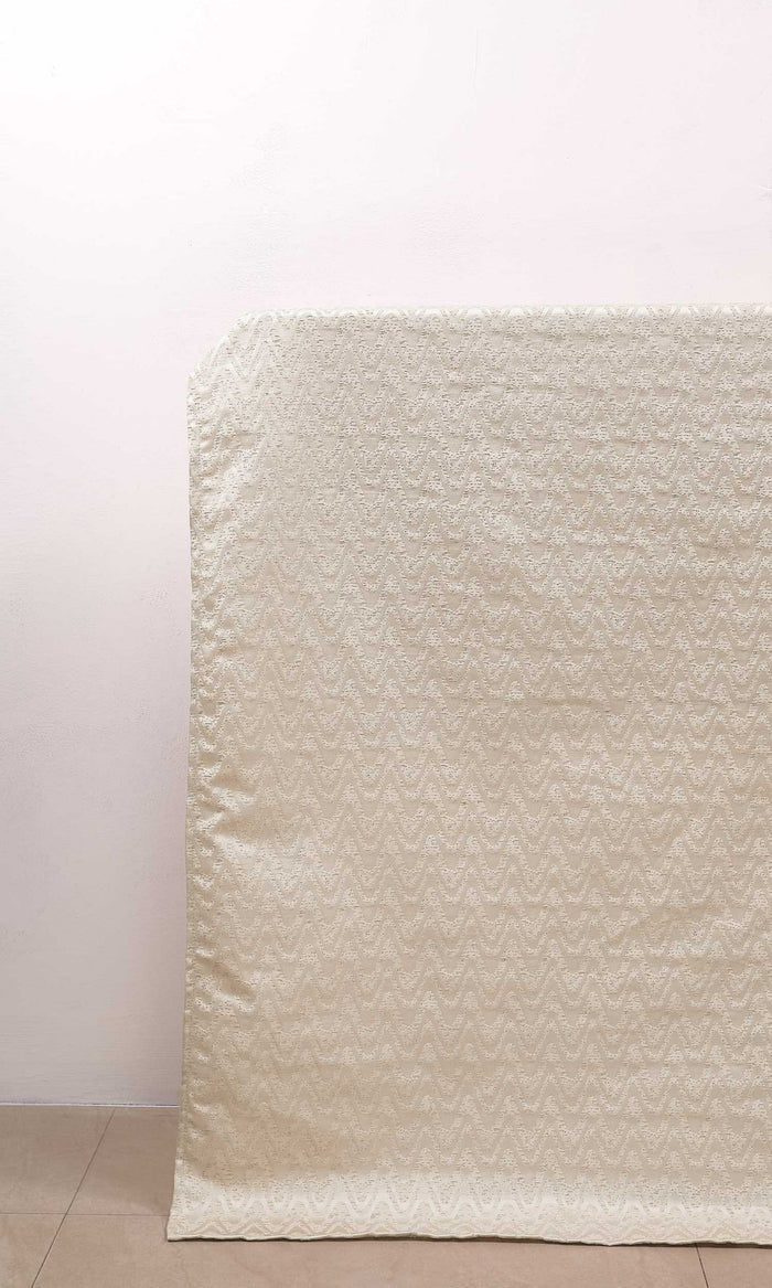 Self-Patterned Chevron Drapery for Living, Bedroom, Kitchen, Bathroom (Beige/ Cream)