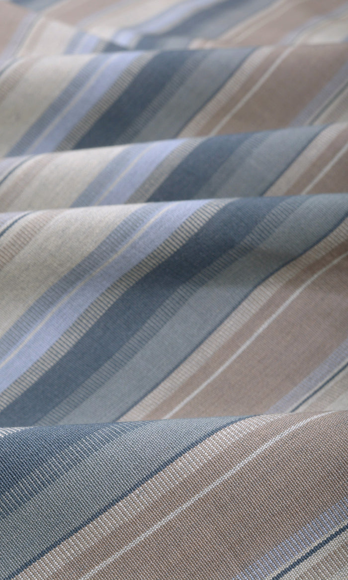 Cotton Made-to-Measure Curtains (Blue/ Brown)