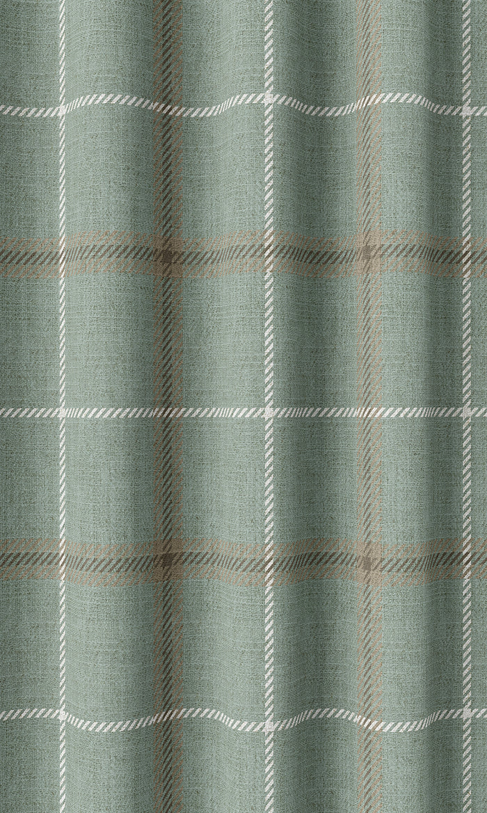 Checkered Drapes (Duck Egg Blue)
