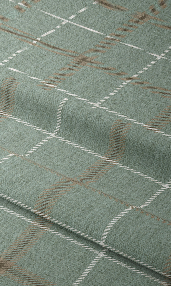 Checkered Drapes for Living, Bedroom, Kitchen, Bathroom (Duck Egg Blue)