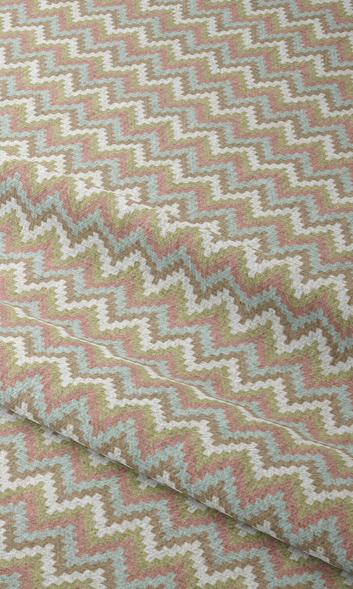 Chevron Patterned Drapes (Pink/ Green/ Blue) Extra Long Short Wide