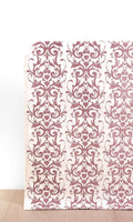 Damask Home Décor Fabric By the Metre (Mauve Pink/ White)