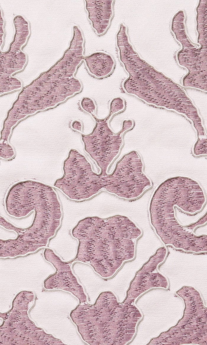 Damask Home Textile Fabric Material By the Metre (Mauve Pink/ White)