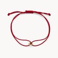 Whole and Complete Circle Cord Bracelet in 10k yellow gold with red cord