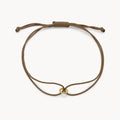 Whole and Complete Circle Cord Bracelet in 10k yellow gold with taupe cord